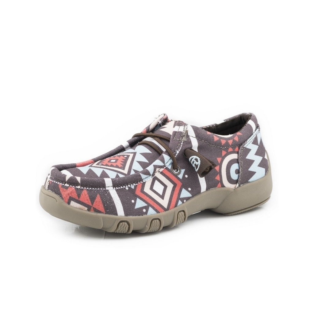 Roper Casual Shoe Boys Chillin Aztec Canvas Brown 09-018-1791-3003 BR Image 1