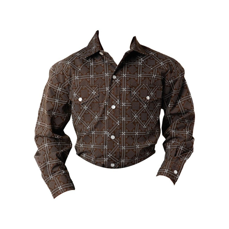 Roper Western Shirt Boys L/S Retro Snap Brown 01-030-0019-0708 BR Image 1