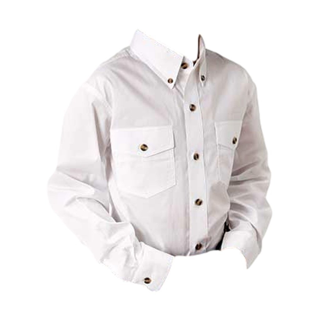 Roper Western Shirt Boys L/S Button Poplin White 03-030-0365-0025 WH Image 1