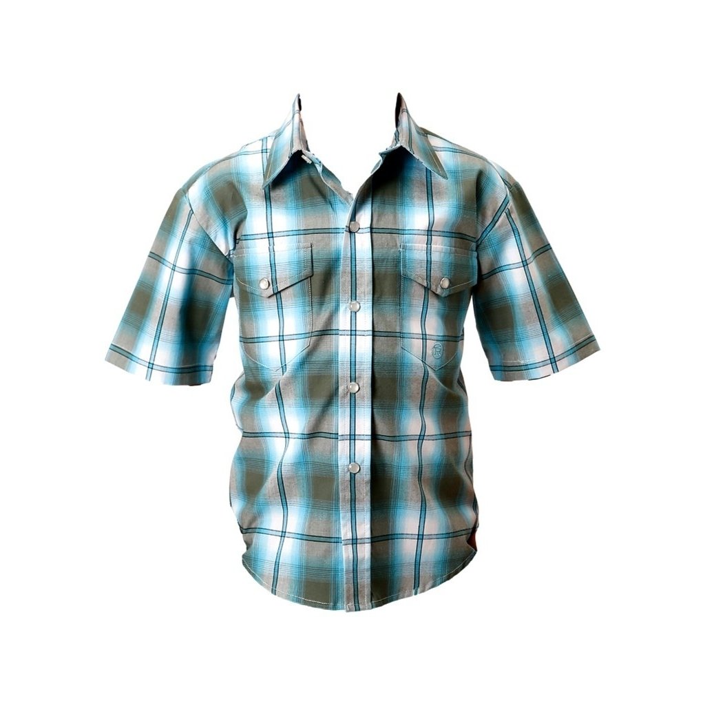 Roper Western Shirt Boys Short Sleeve Green 03-031-0278-5014 GR Image 1