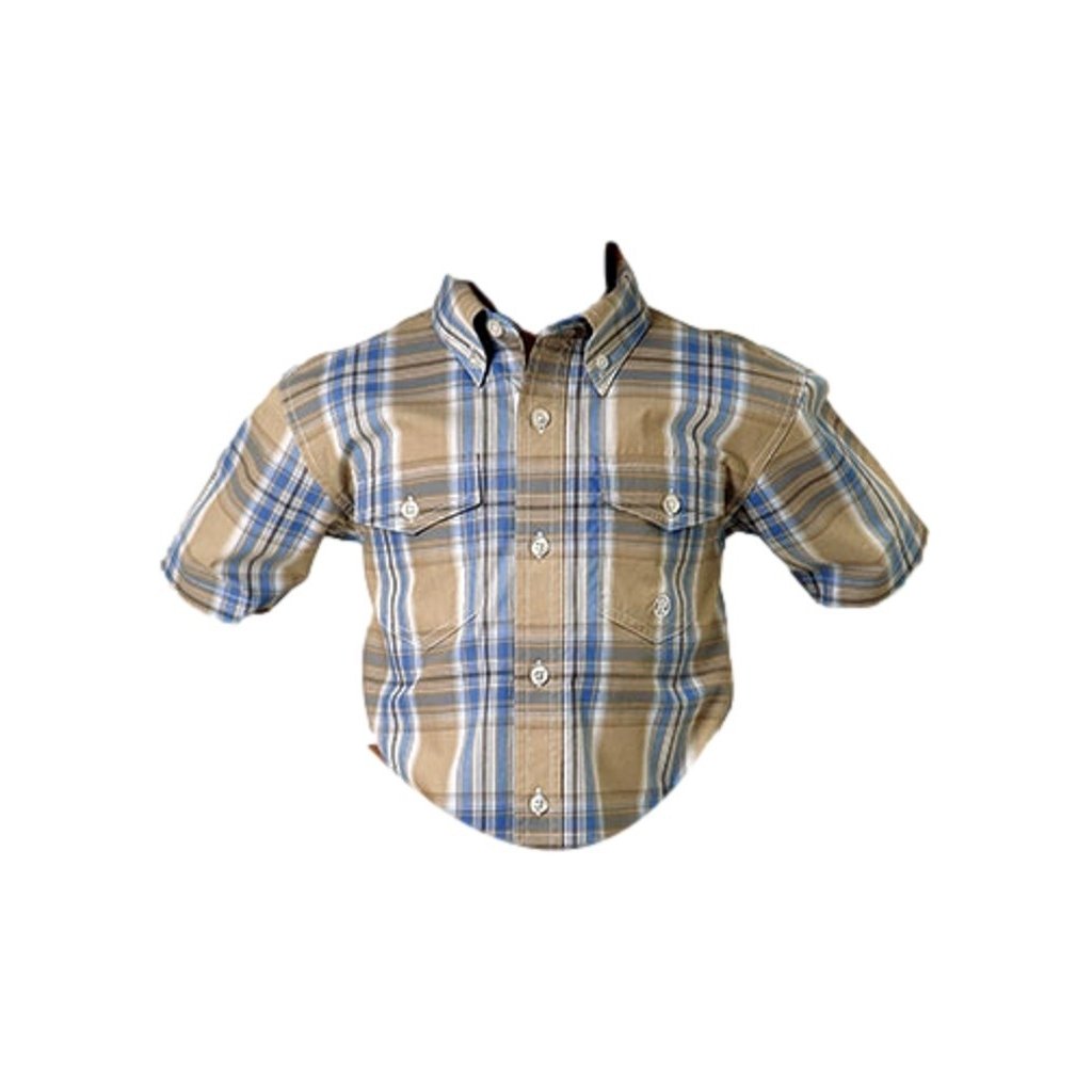 Roper Western Shirt Boys Short Sleeve Tan 03-031-0378-5011 TA Image 1