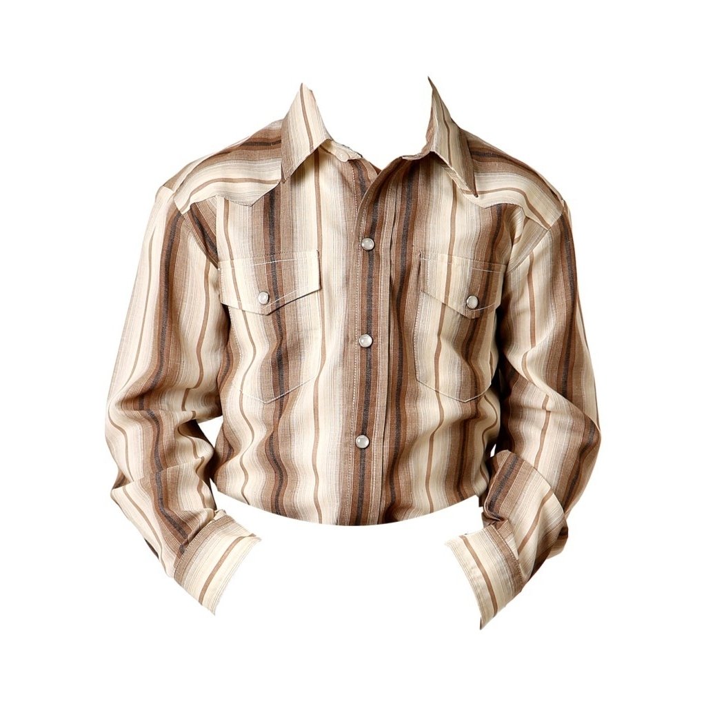 Roper Western Shirt Boys L/S Ombre Stripe Brown 01-030-0044-0668 BR Image 1