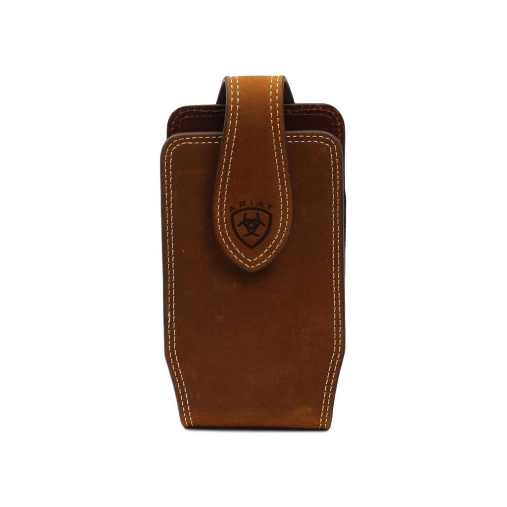 Ariat Western Cell Phone Case Leather Double Stitch Med Brown A0600144 Image 1