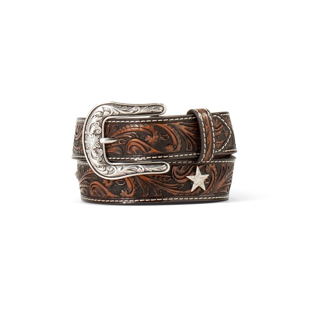 Ariat Western Belt Girls Star Concho Embossed Brown A1308502 Image 1