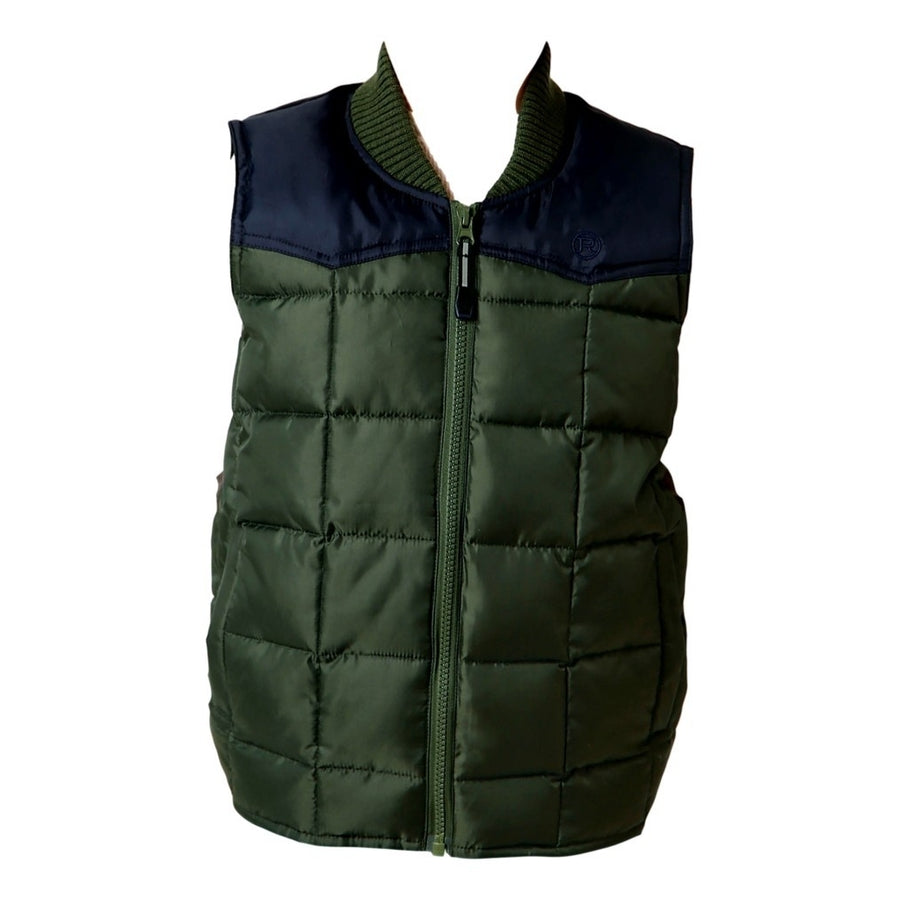 Roper Western Vest Boys Quilted Poly Fill Olive 03-397-0763-0536 GR Image 1