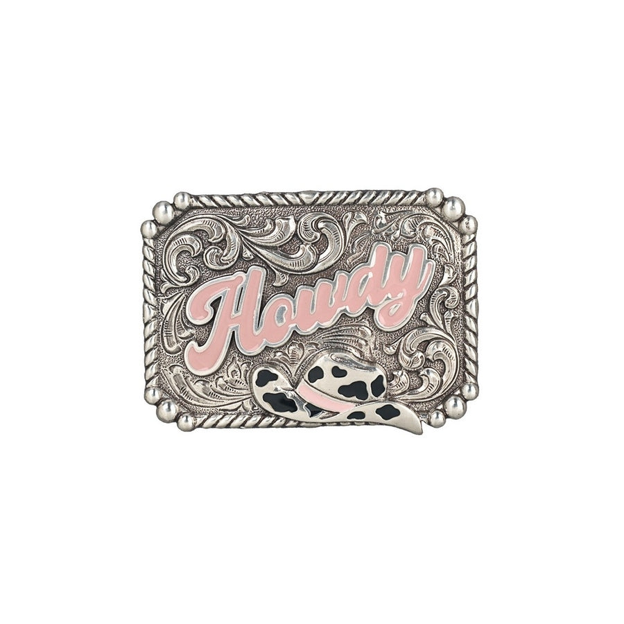 Blazin Roxx Western Belt Buckle Girls Rosa Leopard Print Silver 36108 Image 1