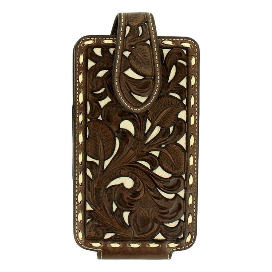 Nocona Western Cell Phone Case Ivory Lacing Elastic Tan Brown 689492 Image 1