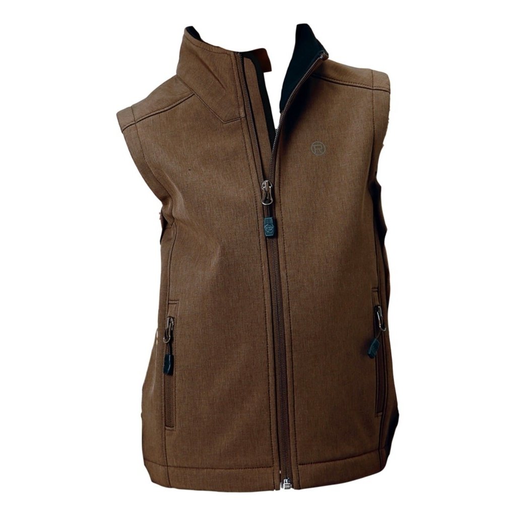 Roper Western Vest Boys Softshell Zip Brown 03-397-0782-0617 BR Image 1