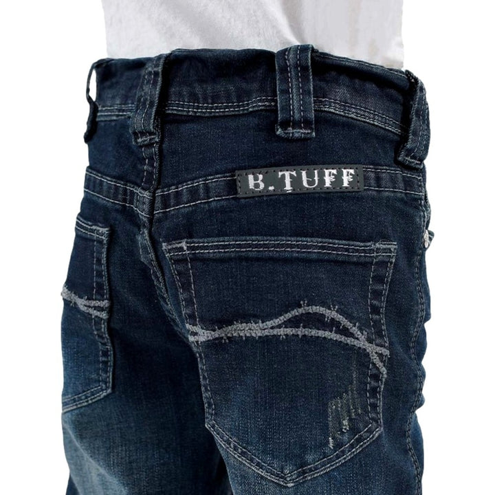 B. Tuff Western Jeans Boys Iron Bootcut Button Dark Wash BJIRON Image 4