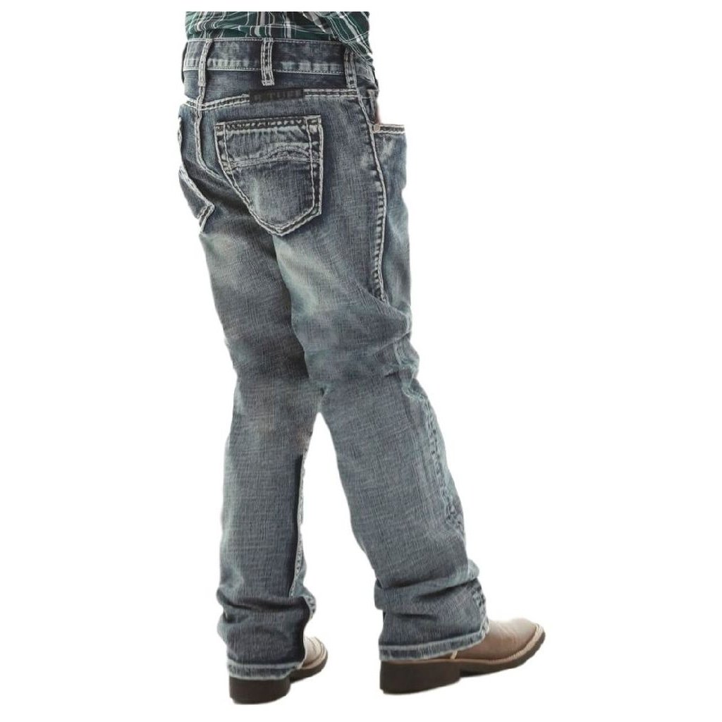 B. Tuff Western Denim Jeans Boys Steel Bootcut Med Wash BJSTEE Image 2