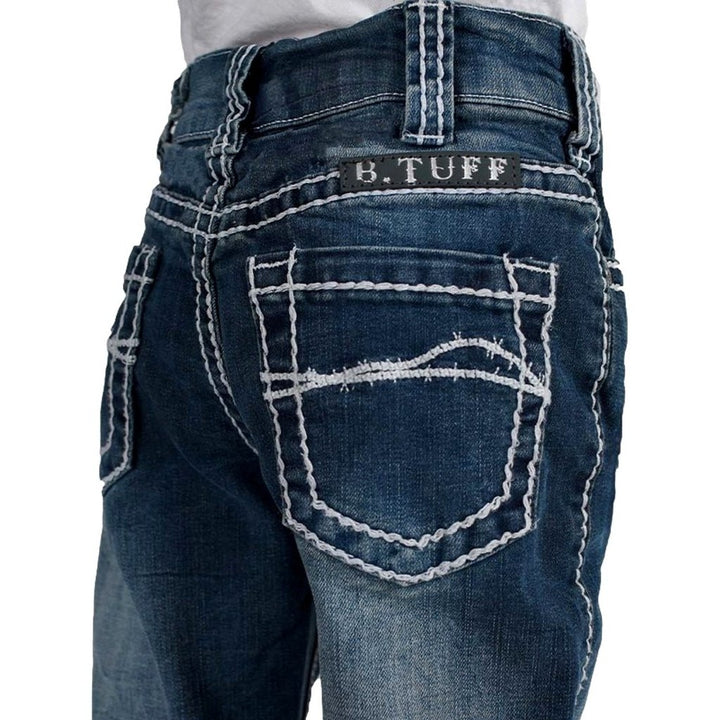 B. Tuff Western Jeans Boys Magnum Bootcut Button Medium Wash BAGNUM Image 4