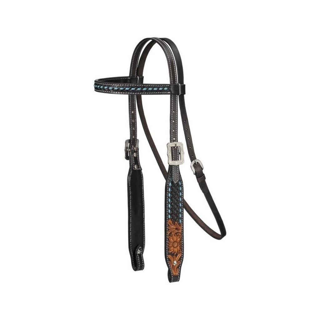 Royal King Western Headstall Benton Browband Leather Dark Oil 45-1035 Image 1