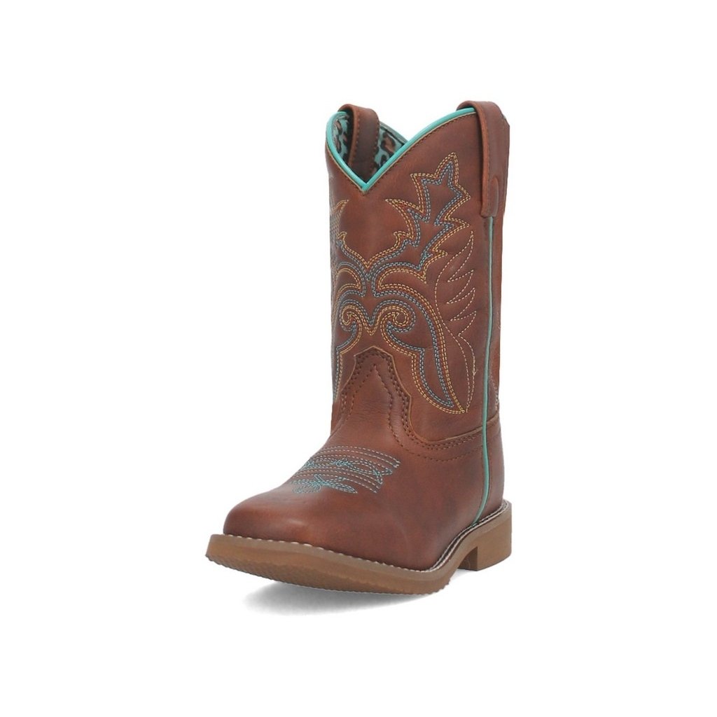 Laredo Western Boots Boys Man Made Bexley Broad Square Cognac LC2572 Image 1