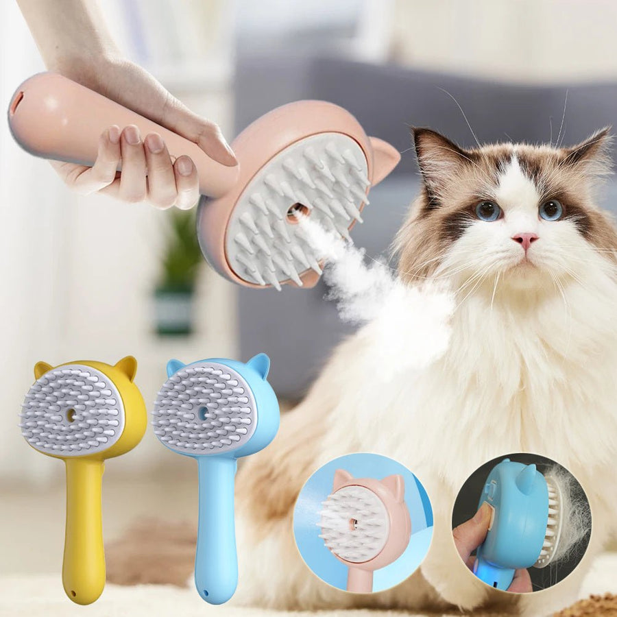 Hair Cleaning Brush With Mist Multifunctional Cat Grooming Brush Rechargeable Self Cleaning Slicker Brush For Pets Dogs Image 1