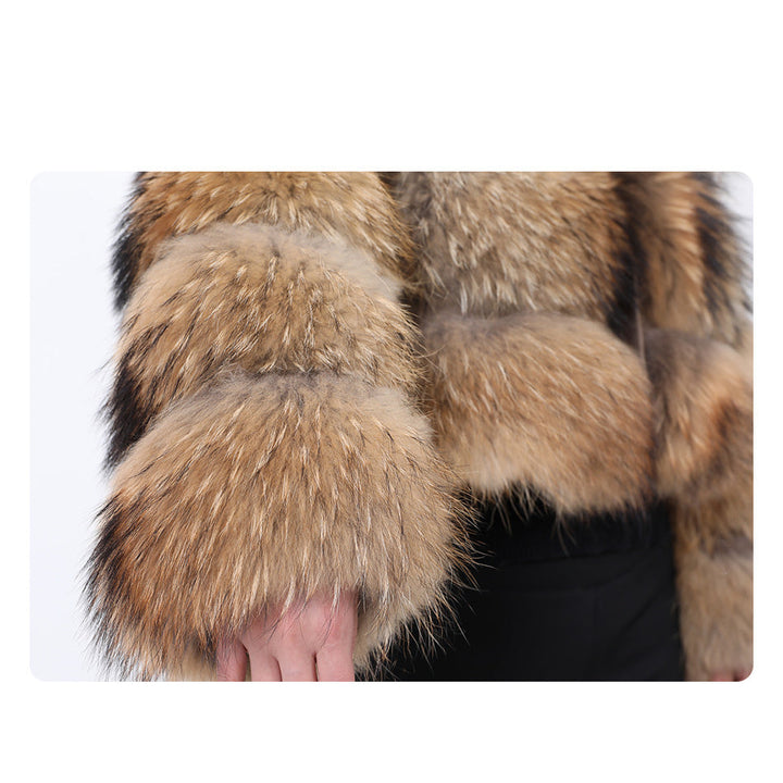 faux Coat Raccoon Dog faux Splicing Image 7