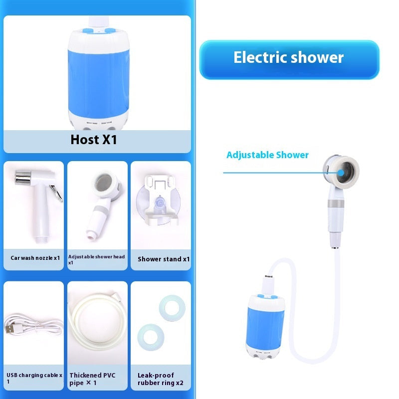 Outdoor Camping Shower Portable Electric Shower Gadgets Waterproof 5000mAh Rechargeable Battery Powered For Hiking Image 2