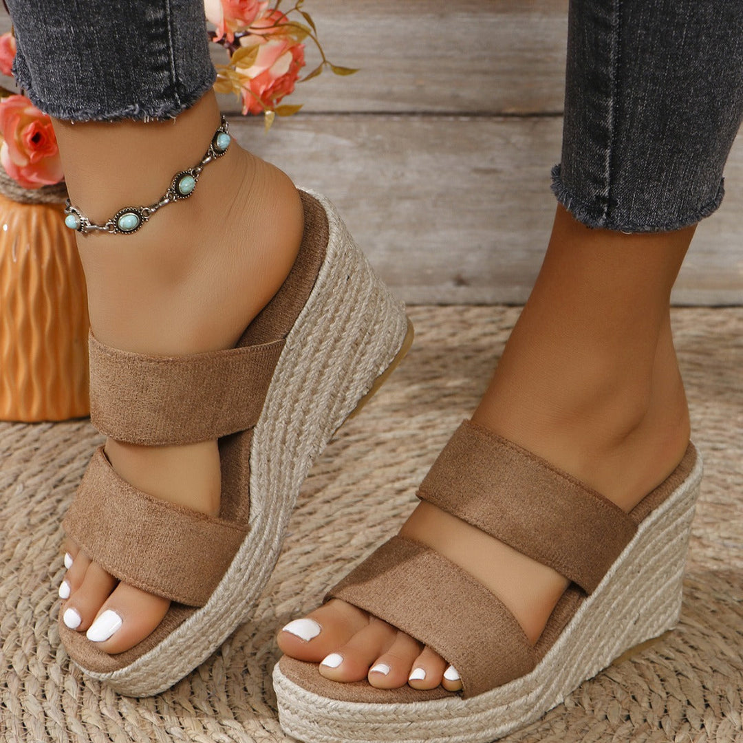 Open Toe Platform Wedge Sandals Image 1