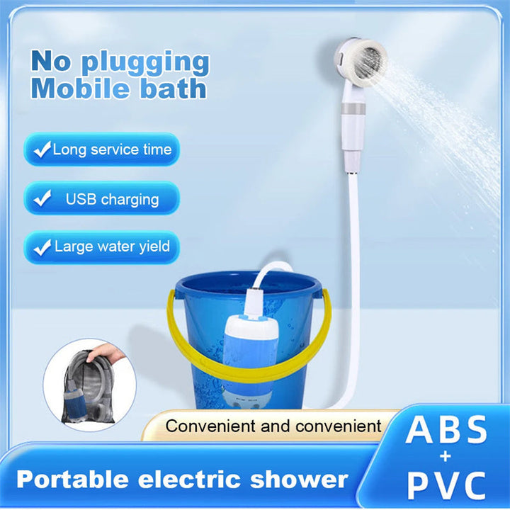 Outdoor Camping Shower Portable Electric Shower Gadgets Waterproof 5000mAh Rechargeable Battery Powered For Hiking Image 6