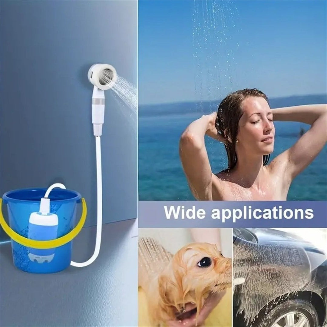 Outdoor Camping Shower Portable Electric Shower Gadgets Waterproof 5000mAh Rechargeable Battery Powered For Hiking Image 7