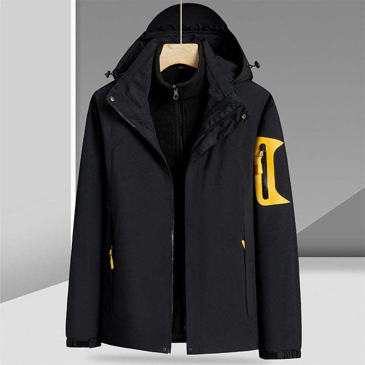 Three-in-one Removable Liner With Velvet Thickening Windproof Waterproof Jacket Image 3