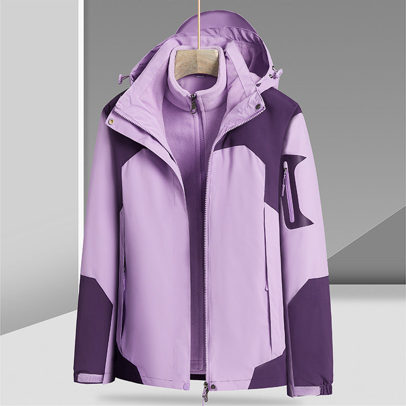 Three-in-one Removable Liner With Velvet Thickening Windproof Waterproof Jacket Image 8