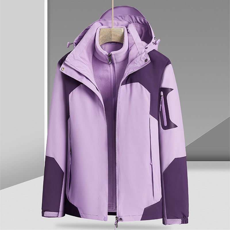 Three-in-one Removable Liner With Velvet Thickening Windproof Waterproof Jacket Image 1