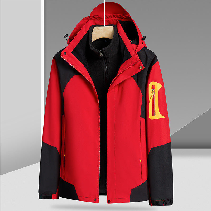 Three-in-one Removable Liner With Velvet Thickening Windproof Waterproof Jacket Image 9