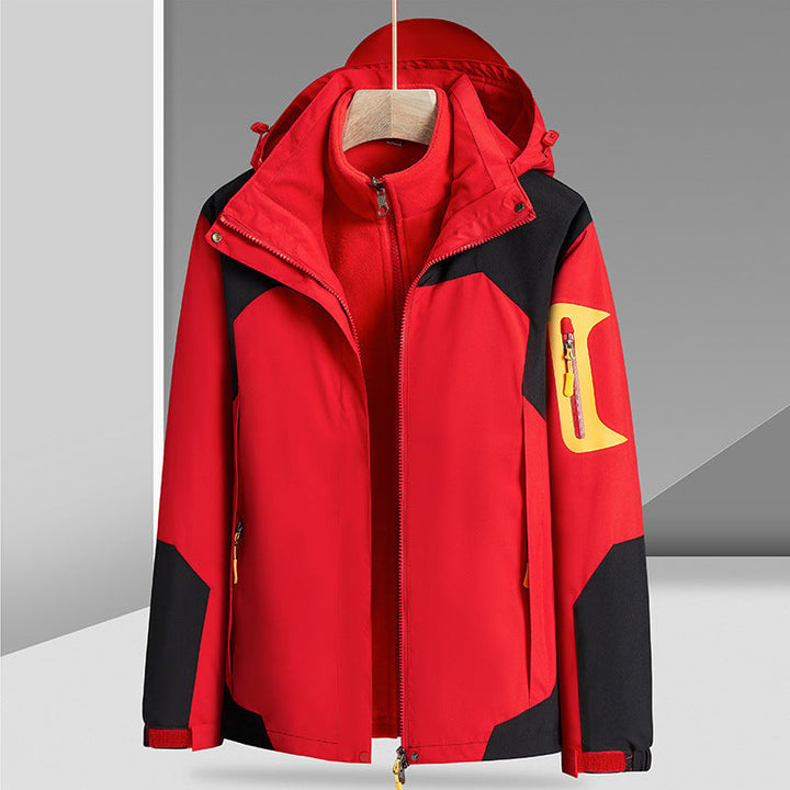 Three-in-one Removable Liner With Velvet Thickening Windproof Waterproof Jacket Image 1