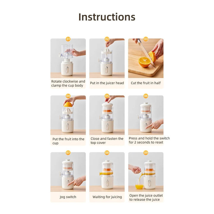 Multifunctional Wireless Electric Juicer Steel Orange Lemon Blender USB Portable Mini Fruit Squeezer Pressure Juicer Image 4