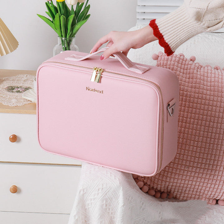 Smart LED Cosmetic Case With Mirror Cosmetic Bag Large Capacity Fashion Portable Storage Bag Travel Makeup Bags Image 7