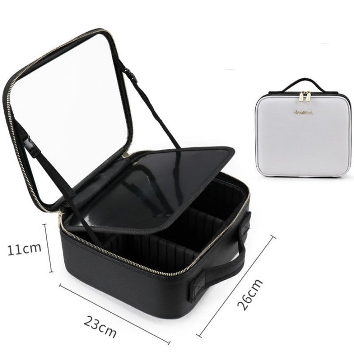 Smart LED Cosmetic Case With Mirror Cosmetic Bag Large Capacity Fashion Portable Storage Bag Travel Makeup Bags Image 8