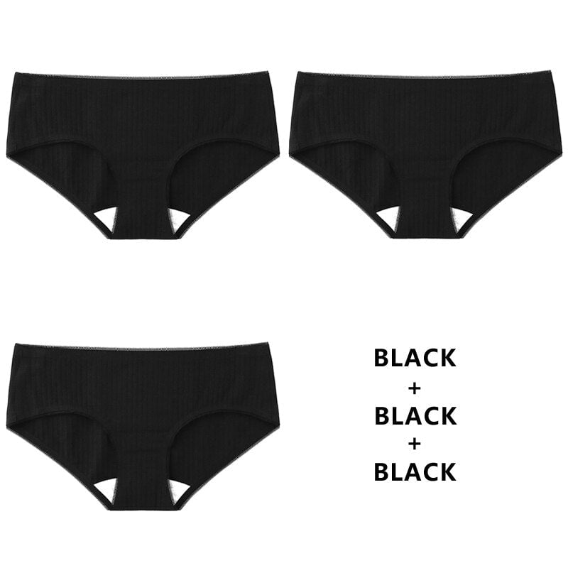 Women Fashion 3PCS/Set Panties Underwear Seamless Plus Size Briefs Low-Rise Soft Panty Underpants Female Lingerie Image 3