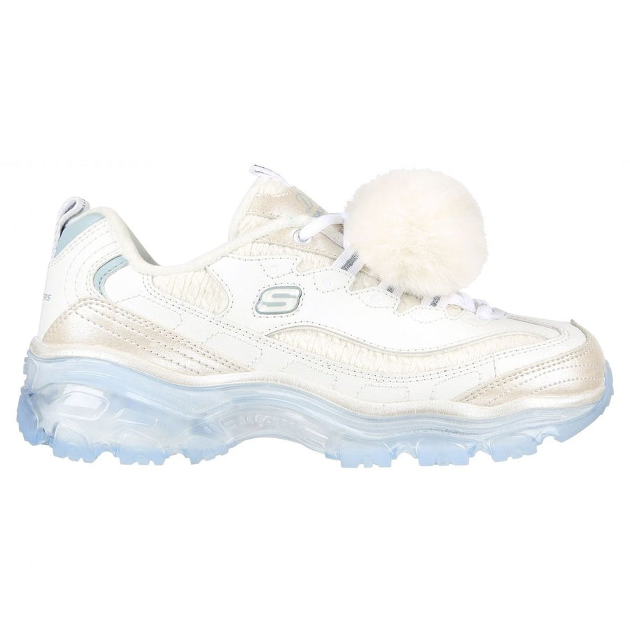 Skechers Womens DLites Crystal - Let it Snow White/Light Blue - 149258-WLB WHITE/LIGHT BLUE Image 1