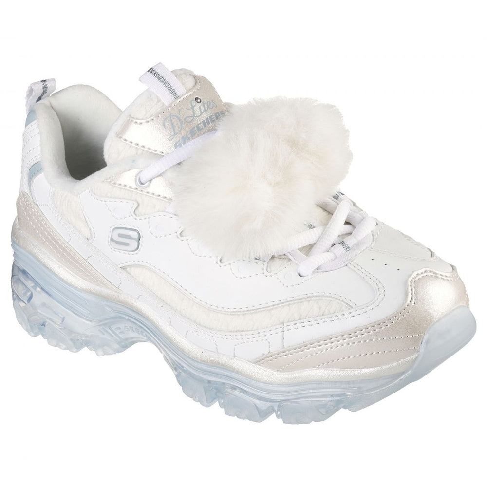 Skechers Womens DLites Crystal - Let it Snow White/Light Blue - 149258-WLB WHITE/LIGHT BLUE Image 2