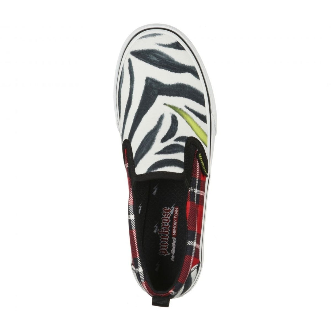 Skechers Womens Punkrose Voltd - Anything Goes Camo Slip On Sneaker Zebra - 148010-ZBA Zebra Image 3