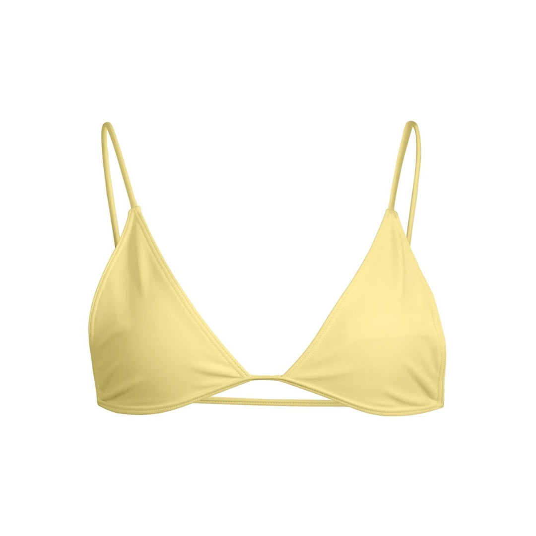 LUCID Colada Yellow Bikini Top Triangle Cut Cleavage Enhancing Small 2023 Image 4