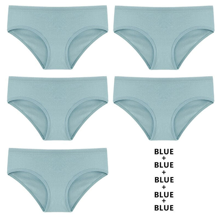 Women Fashion 5PCS Set Panties Cotton Underwear Solid Color Briefs Girls Low-Rise Soft Panty Underpants Female Lingerie Image 9