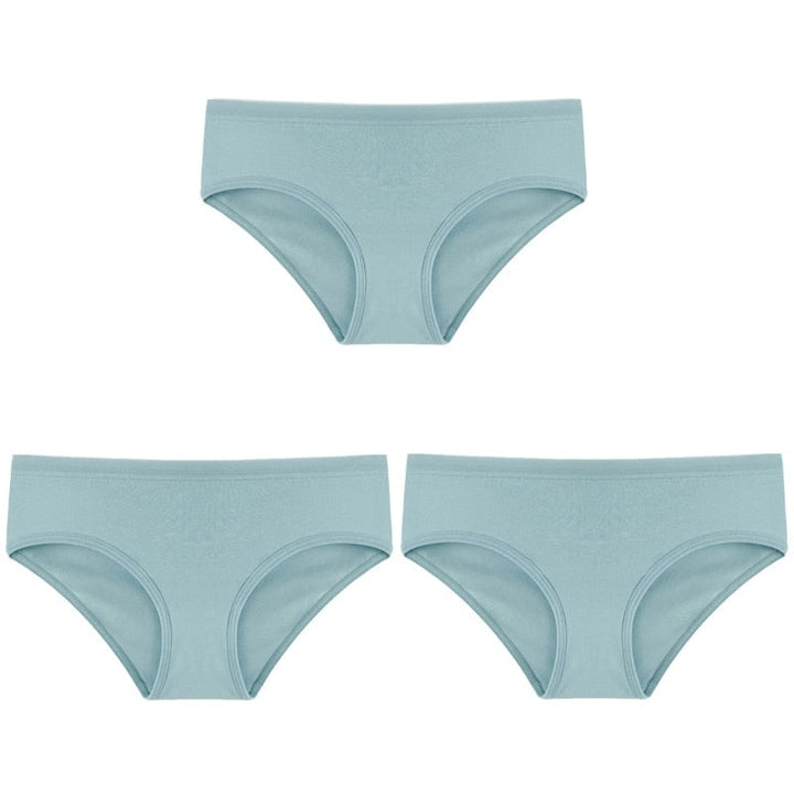 Women Fashion 3PCS/Set Panties Underwear Solid Color Briefs Low-Rise Soft Panty Underpants Female Lingerie Image 6