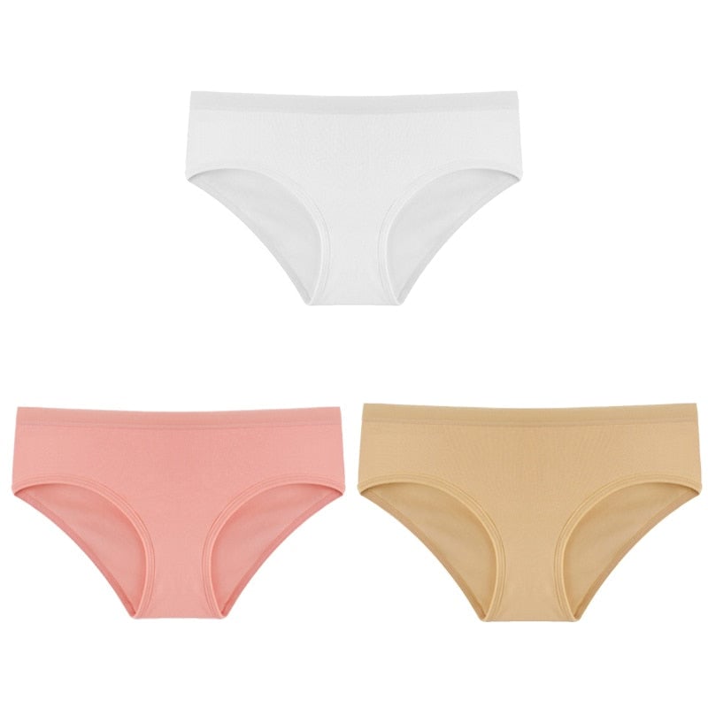 Women Fashion 3PCS/Set Panties Underwear Solid Color Briefs Low-Rise Soft Panty Underpants Female Lingerie Image 11