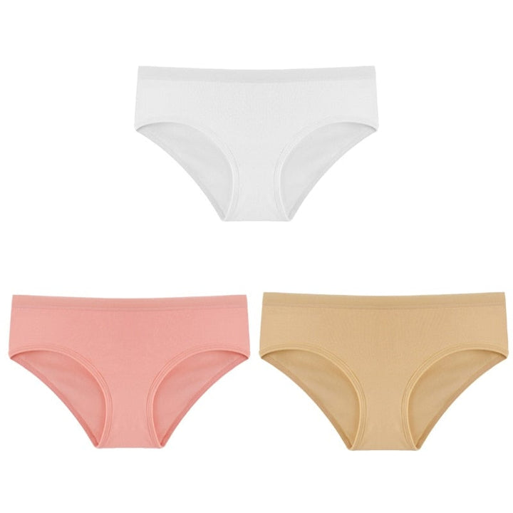 Women Fashion 3PCS/Set Panties Underwear Solid Color Briefs Low-Rise Soft Panty Underpants Female Lingerie Image 11