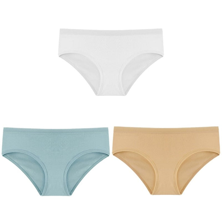 Women Fashion 3PCS/Set Panties Underwear Solid Color Briefs Low-Rise Soft Panty Underpants Female Lingerie Image 12