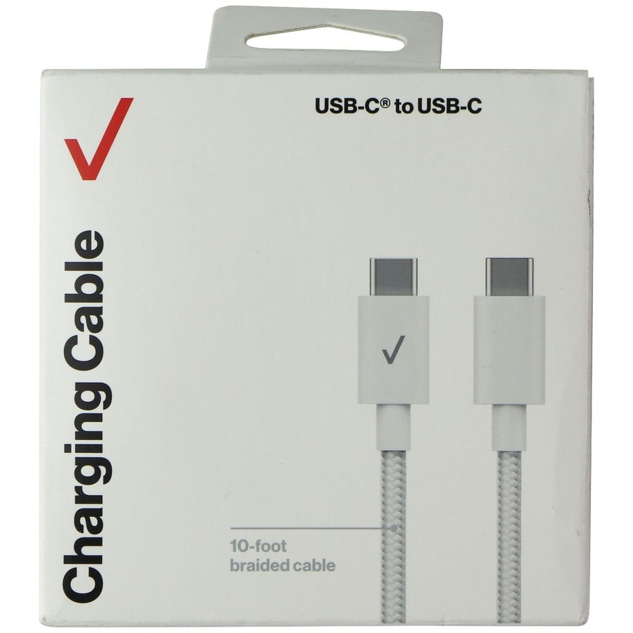 Verizon USB-C to USB-C (10-Foot) Braided Charging Cable - White(CAB10CTOCBWHT-A) Image 1