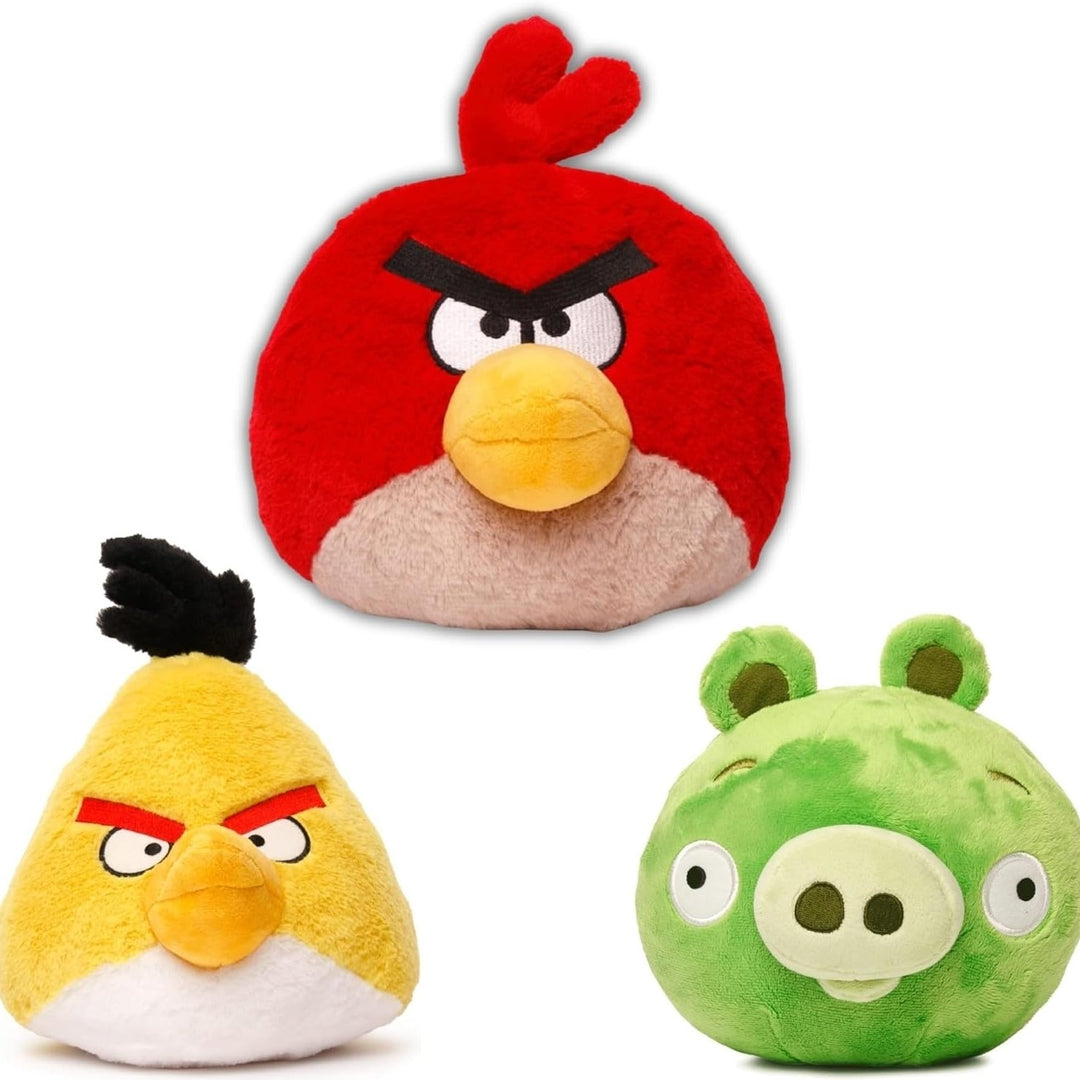 Mighty Mojo Angry Birds Plush 12 Inch Red Yellow Green Soft Collectible Dolls Image 1