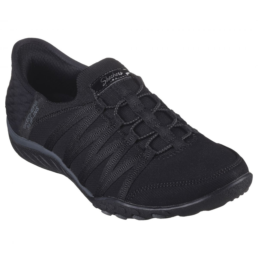 Skechers Womens Breathe Easy - Roll with Me Slip-On Sneaker Black - 100593-BBK BLACK Image 2