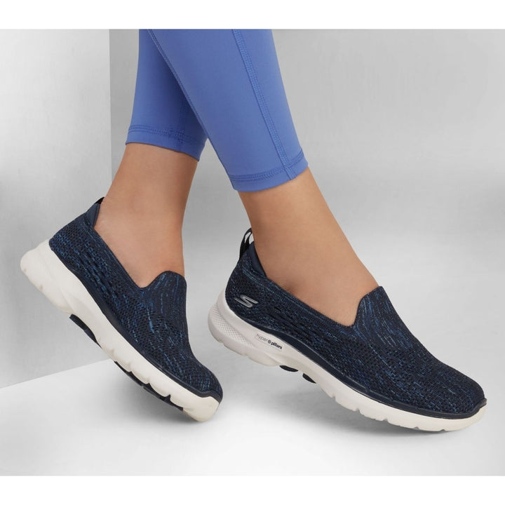 Skechers Womens Go Walk 6 - Valerie Slip-On Sneaker Navy/White - 124532-NVW NAVY/WHITE Image 4