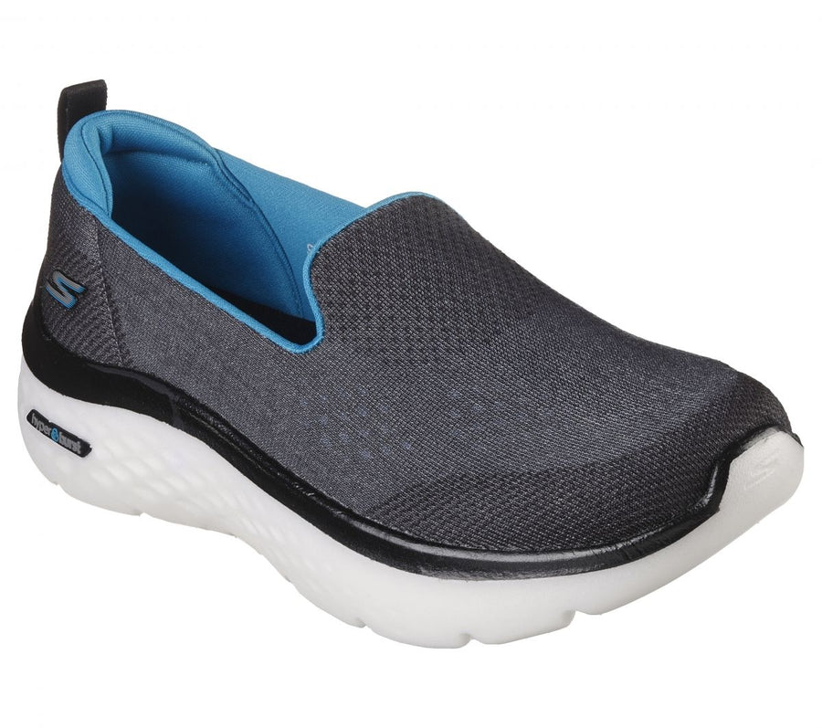 Skechers Womens Go Walk Hyper Burst - Lunar Mars Slip-on Sneaker Black/Turquoise - 124577-BKTQ BLACK/TURQUOISE Image 1