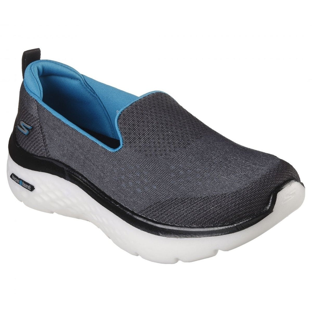 Skechers Womens Go Walk Hyper Burst - Lunar Mars Slip-on Sneaker Black/Turquoise - 124577-BKTQ BLACK/TURQUOISE Image 2