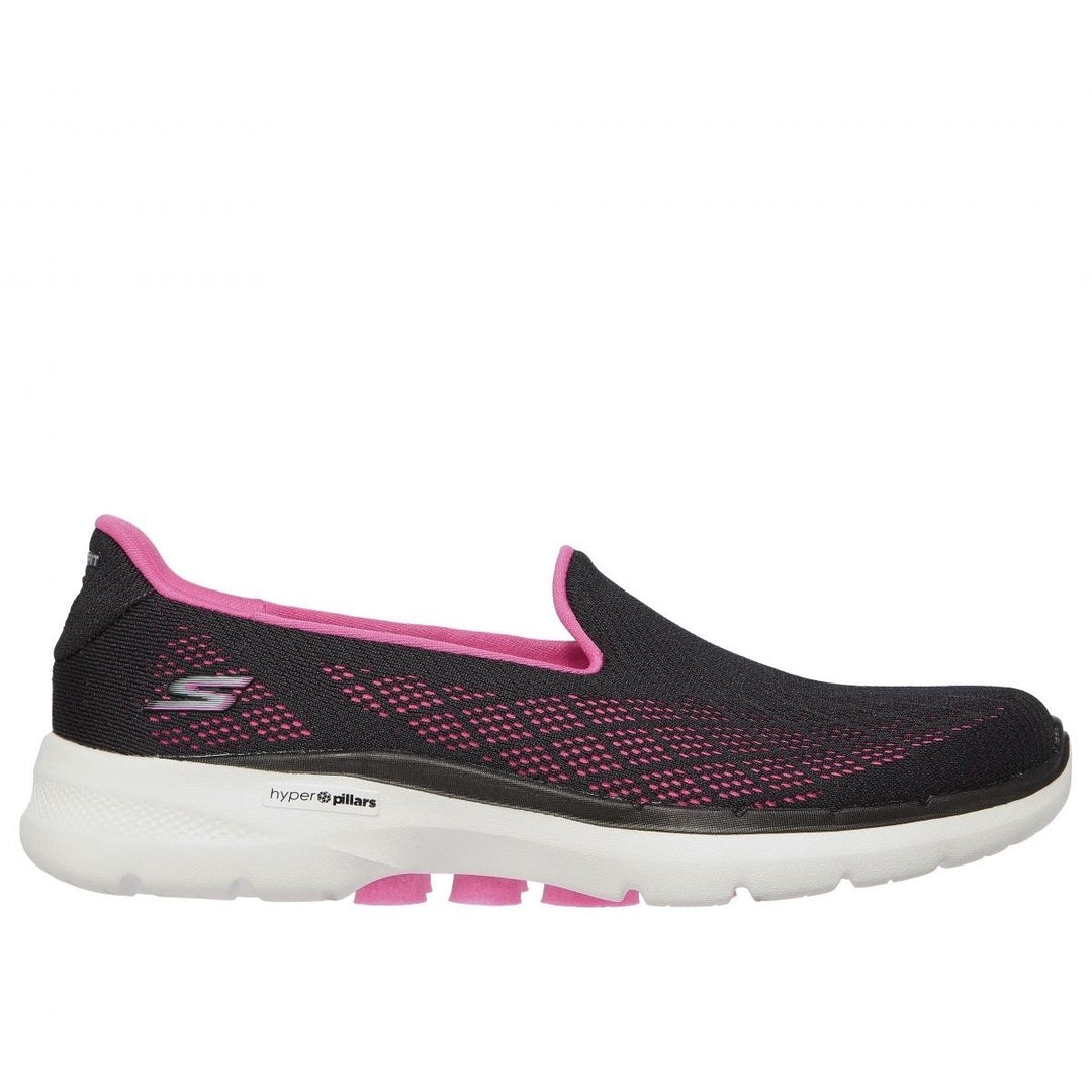 Skechers Womens Go Walk 6 - Cosmic Force Slip-On Sneaker Black/Hot Pink - 124522-BKHP BLACK/HOT PINK Image 1