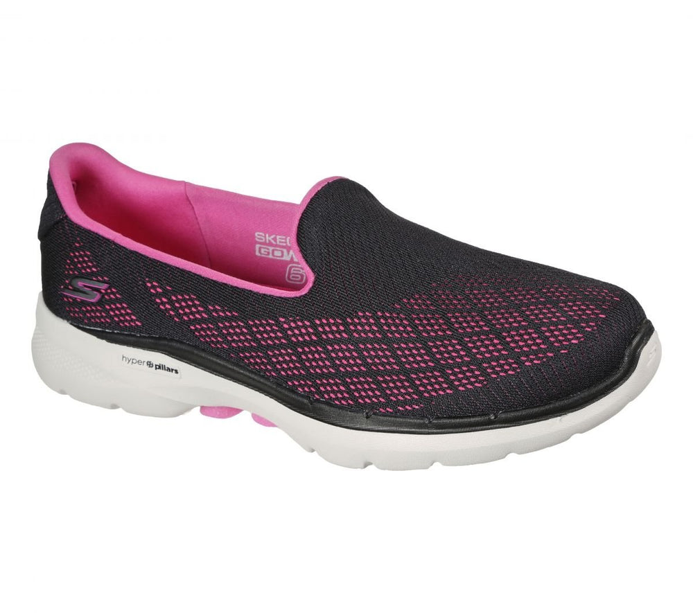 Skechers Womens Go Walk 6 - Cosmic Force Slip-On Sneaker Black/Hot Pink - 124522-BKHP BLACK/HOT PINK Image 2