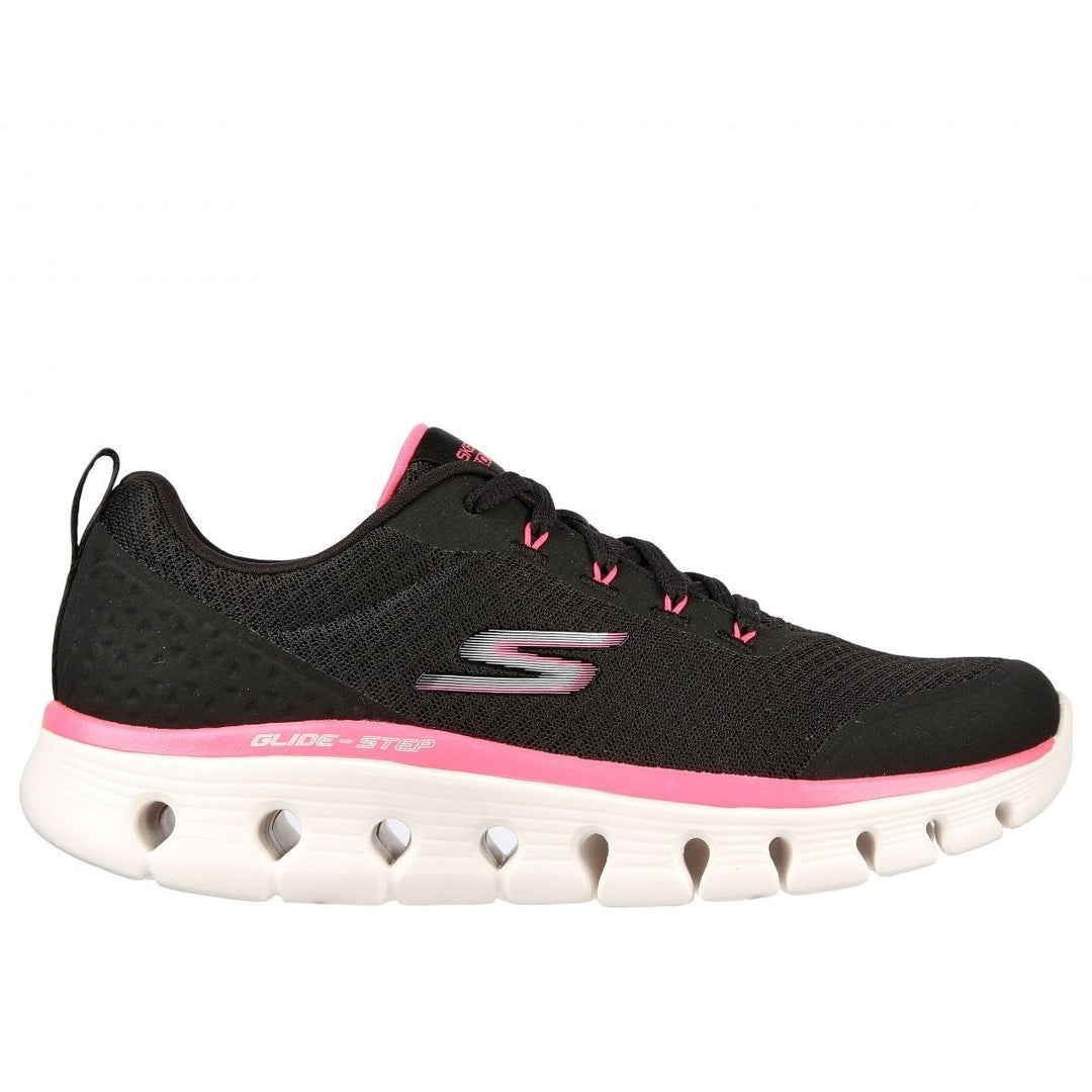 Skechers Womens Go Walk Glide-Step Flex - Summer Charm Sneakers Black/Hot Pink - 124811-BKHP BLACK/HOT PINK Image 1